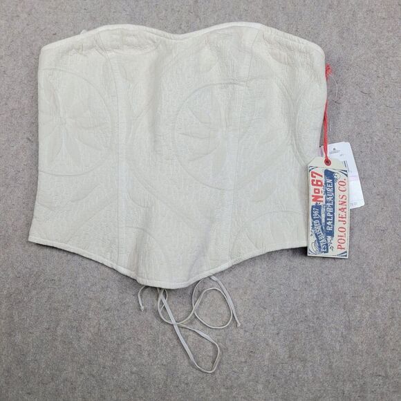 POL Tops - Polo Jeans Ivory Strapless Corset Top Womens Size 6 New